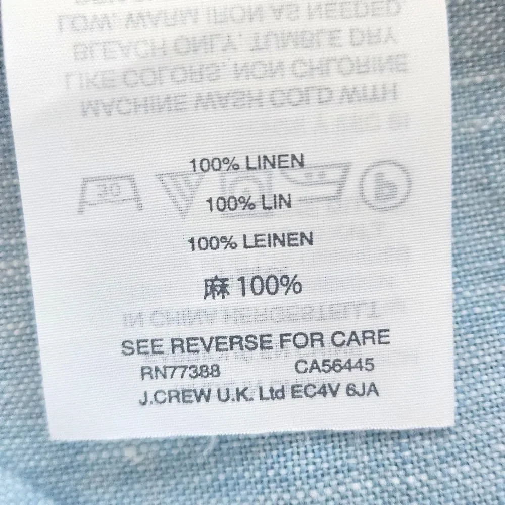 J.Crew Bowery Slim Fit, Baird McNutt Irish Linen Pants (Men’s 30x30 Blue) Preppy